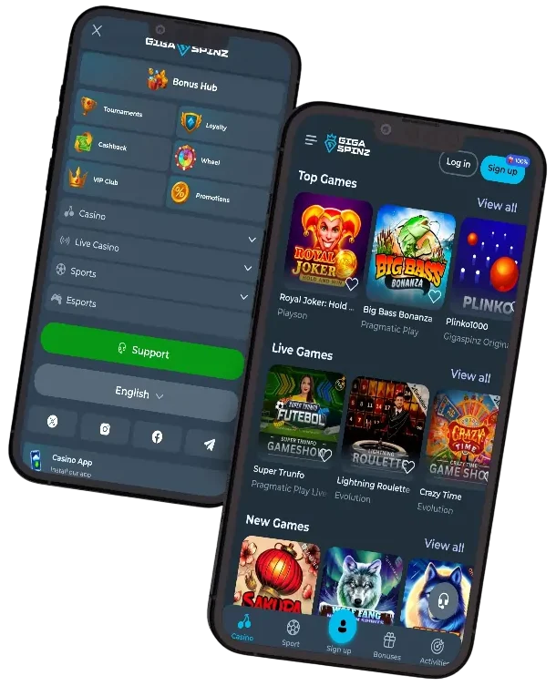 GigaSpinz casino spelen op je mobiel